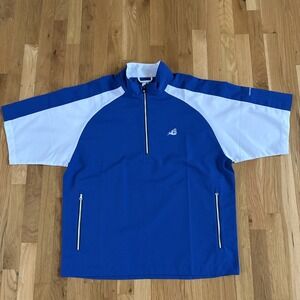NWT  FJ FootJoy Shirt Mens Large Blue Short Sleeve Sport Windshirt Golf Pullover